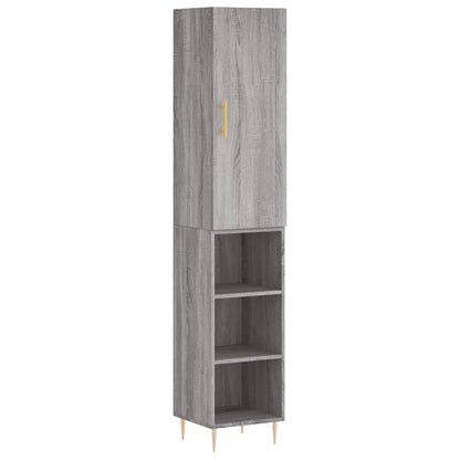 Hoge Kast 34,5X34X180 Cm Bewerkt Hout Grijs Sonoma Eikenkleurig