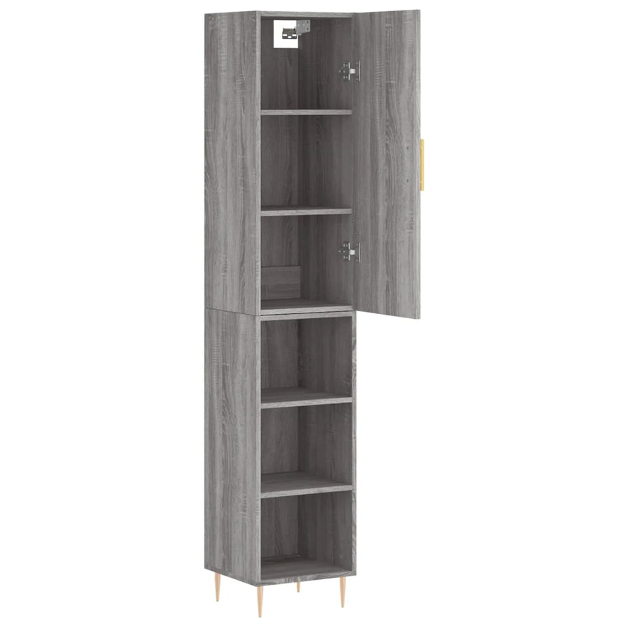 Hoge Kast 34,5X34X180 Cm Bewerkt Hout Grijs Sonoma Eikenkleurig