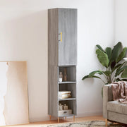 Hoge kast 34,5x34x180 cm bewerkt hout grijs sonoma