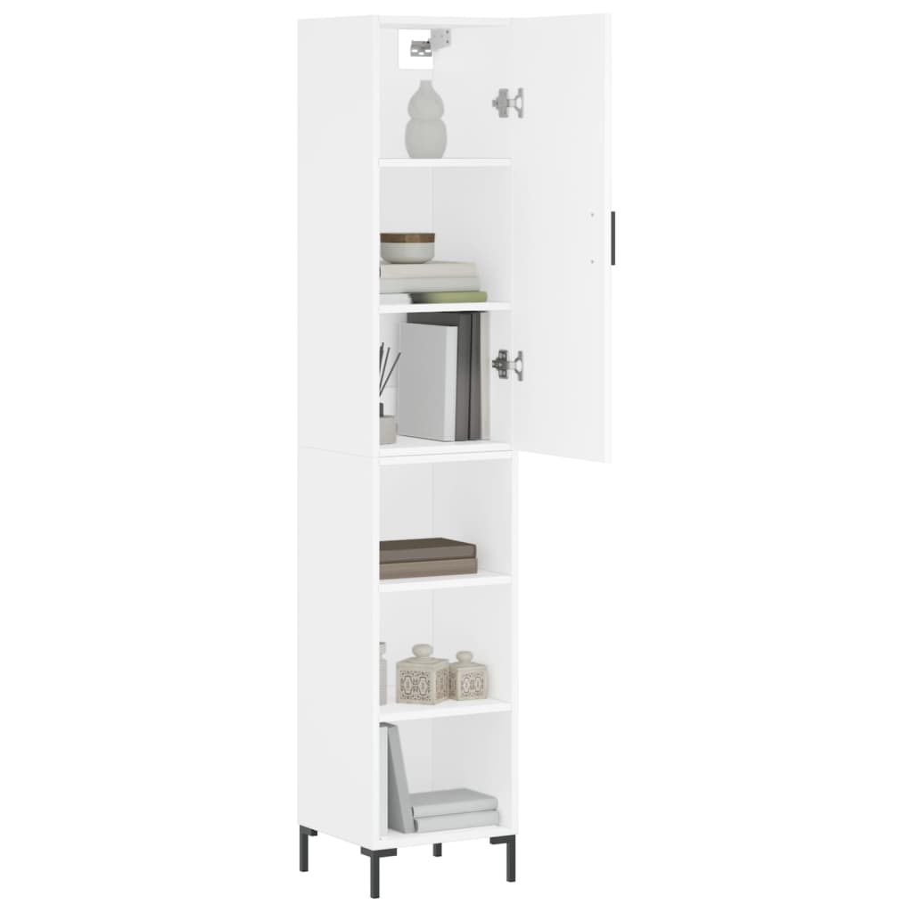 Hoge Kast 34,5X34X180 Cm Bewerkt Hout Wit