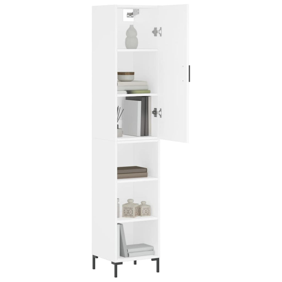 Hoge Kast 34,5X34X180 Cm Bewerkt Hout Wit