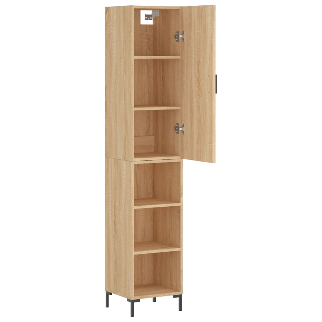Hoge Kast 34,5X34X180 Cm Bewerkt Hout Sonoma Eikenkleurig
