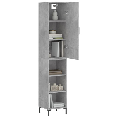 Hoge Kast 34,5X34X180 Cm Bewerkt Hout Betongrijs