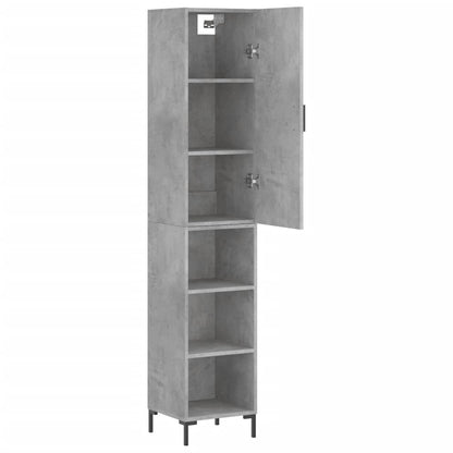 Hoge Kast 34,5X34X180 Cm Bewerkt Hout Betongrijs