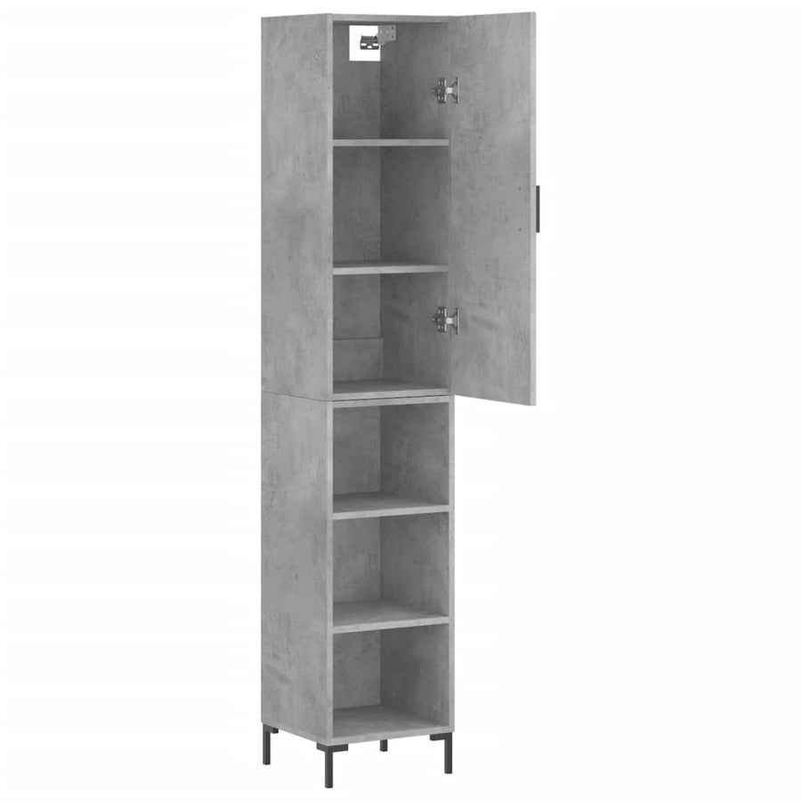 Hoge Kast 34,5X34X180 Cm Bewerkt Hout Betongrijs