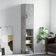 Hoge kast 34,5x34x180 cm bewerkt hout betongrijs