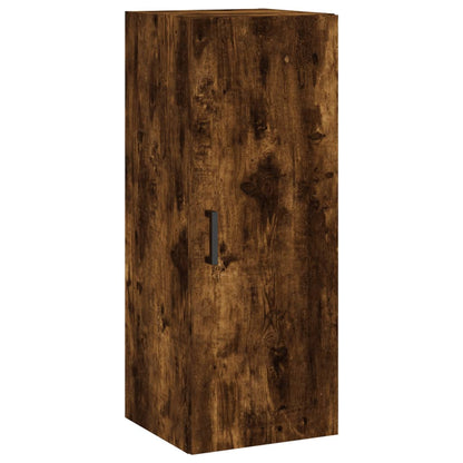Hoge Kast 34,5X34X180 Cm Bewerkt Hout Gerookt Eikenkleurig