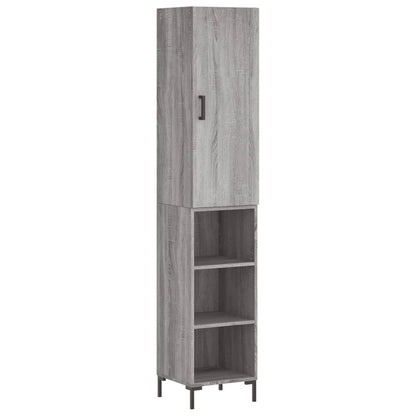 Hoge Kast 34,5X34X180 Cm Bewerkt Hout Grijs Sonoma Eikenkleurig