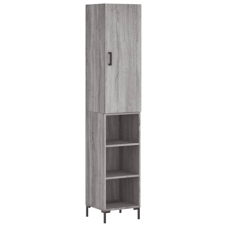 Hoge Kast 34,5X34X180 Cm Bewerkt Hout Grijs Sonoma Eikenkleurig