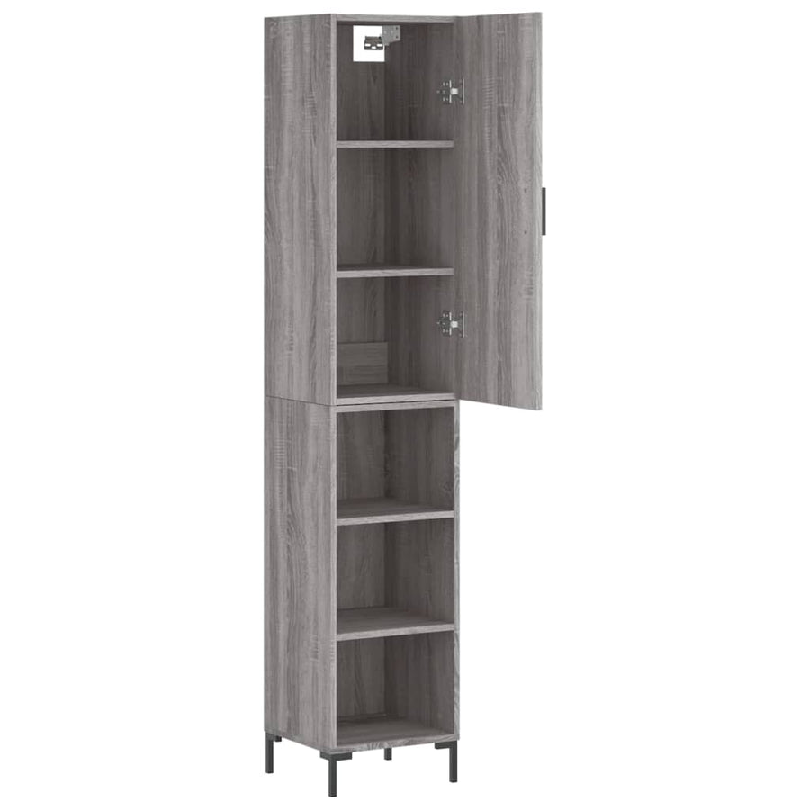 Hoge Kast 34,5X34X180 Cm Bewerkt Hout Grijs Sonoma Eikenkleurig