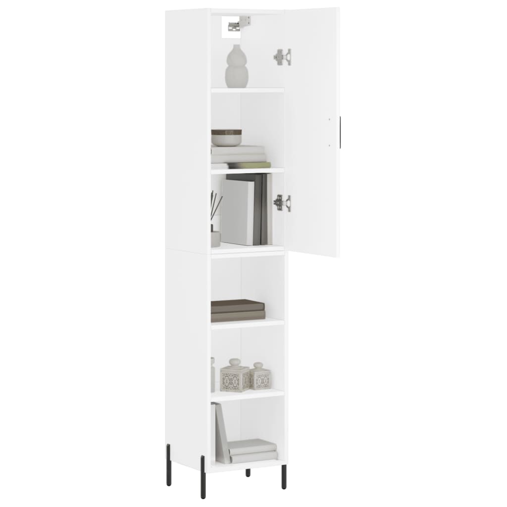 Hoge Kast 34,5X34X180 Cm Bewerkt Hout Wit