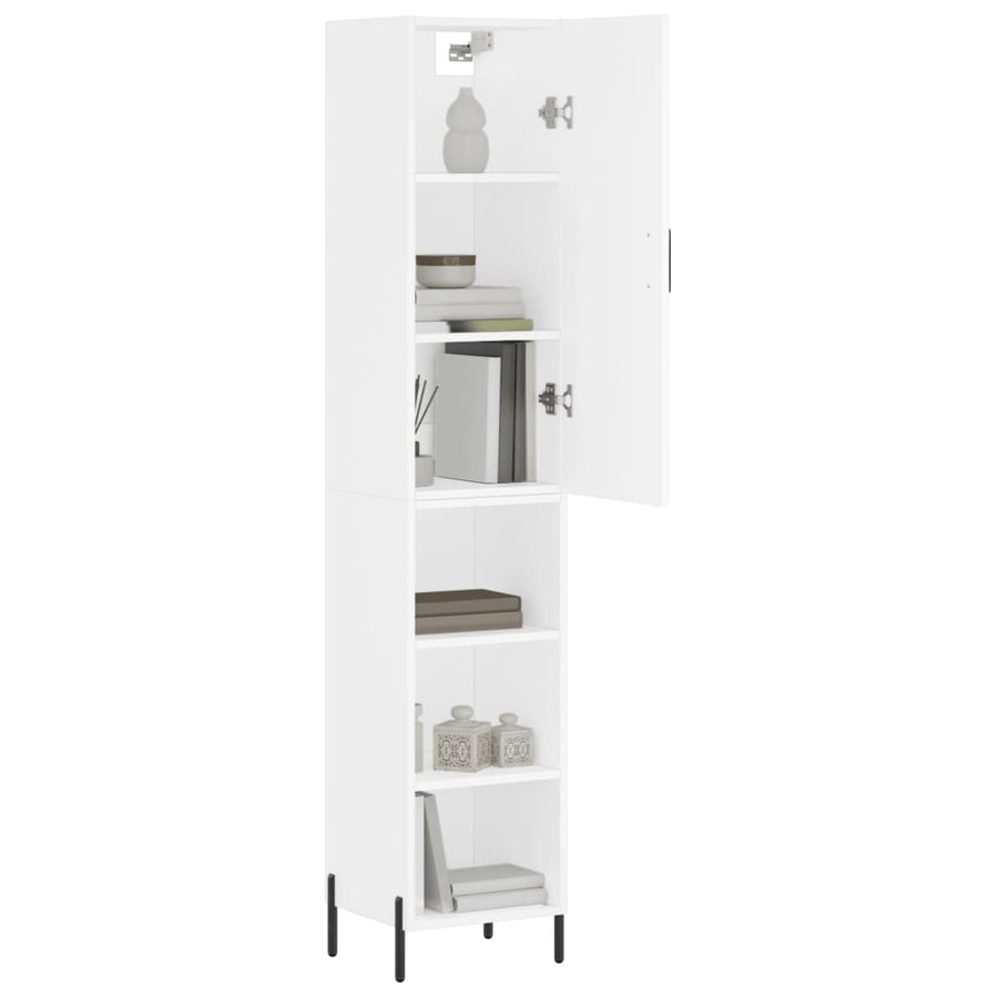 Hoge Kast 34,5X34X180 Cm Bewerkt Hout Wit