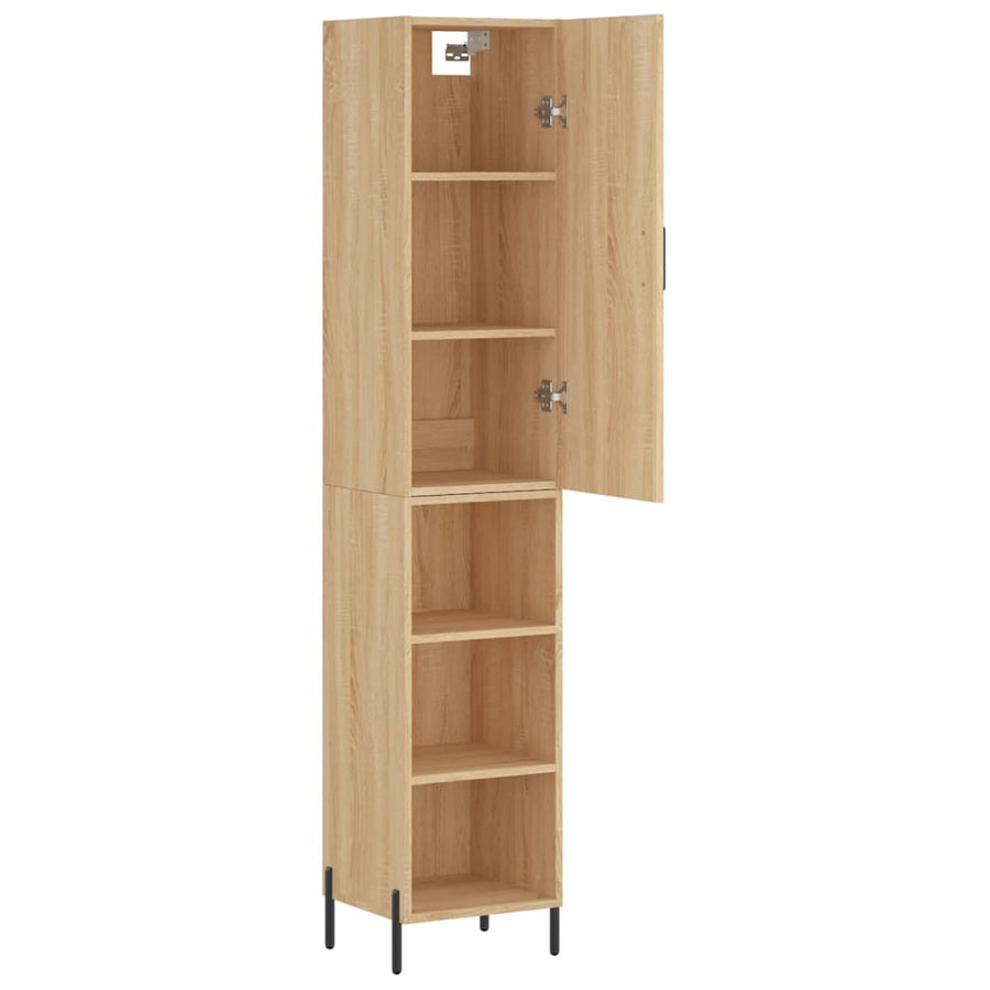 Hoge Kast 34,5X34X180 Cm Bewerkt Hout Kleurig Sonoma eiken
