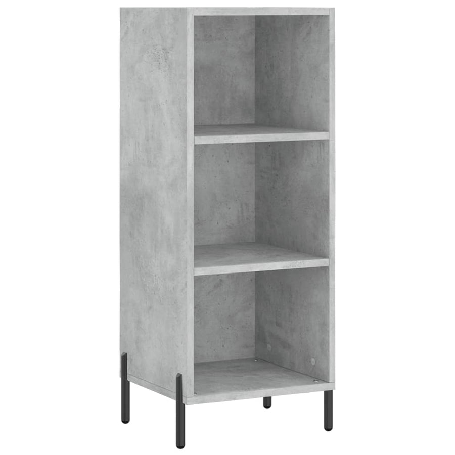 Hoge kast 34,5x34x180 cm bewerkt hout betongrijs
