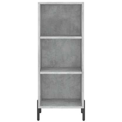 Hoge kast 34,5x34x180 cm bewerkt hout betongrijs