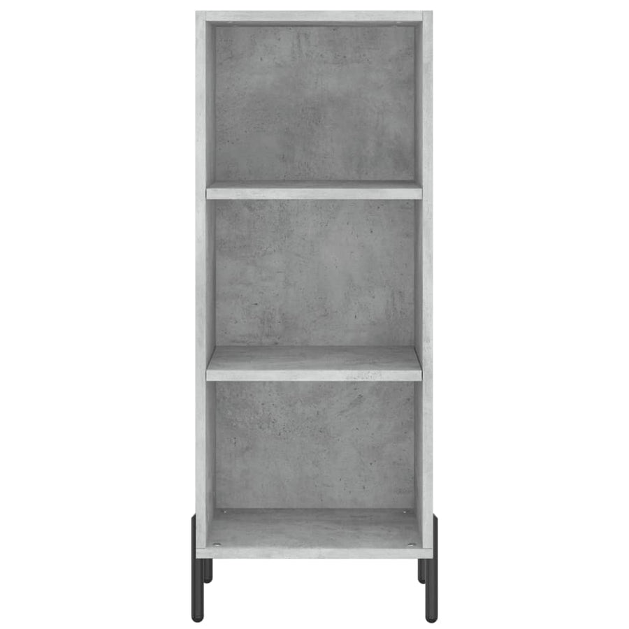 Hoge kast 34,5x34x180 cm bewerkt hout betongrijs