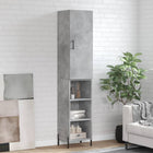 Hoge kast 34,5x34x180 cm bewerkt hout betongrijs