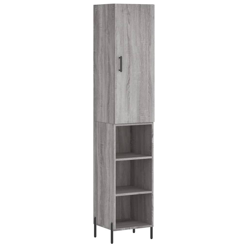 Hoge Kast 34,5X34X180 Cm Bewerkt Hout Grijs Sonoma Eikenkleurig