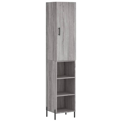 Hoge Kast 34,5X34X180 Cm Bewerkt Hout Grijs Sonoma Eikenkleurig