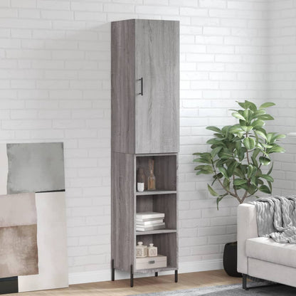 Hoge Kast 34,5X34X180 Cm Bewerkt Hout Grijs Sonoma Eikenkleurig