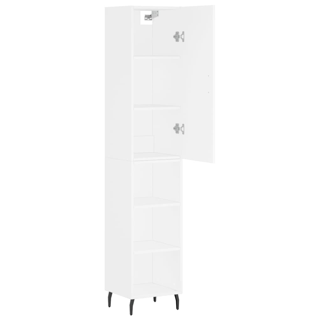 Hoge Kast 34,5X34X180 Cm Bewerkt Hout Wit