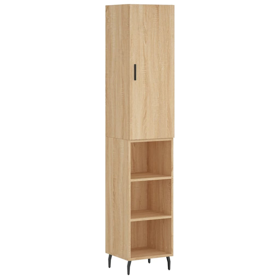 Hoge kast 34,5x34x180 cm bewerkt hout sonoma eikenkleurig