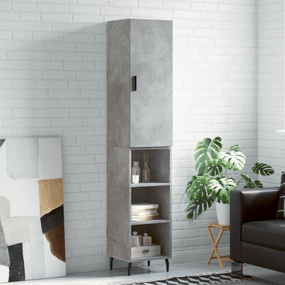 Hoge Kast 34,5X34X180 Cm Bewerkt Hout Betongrijs