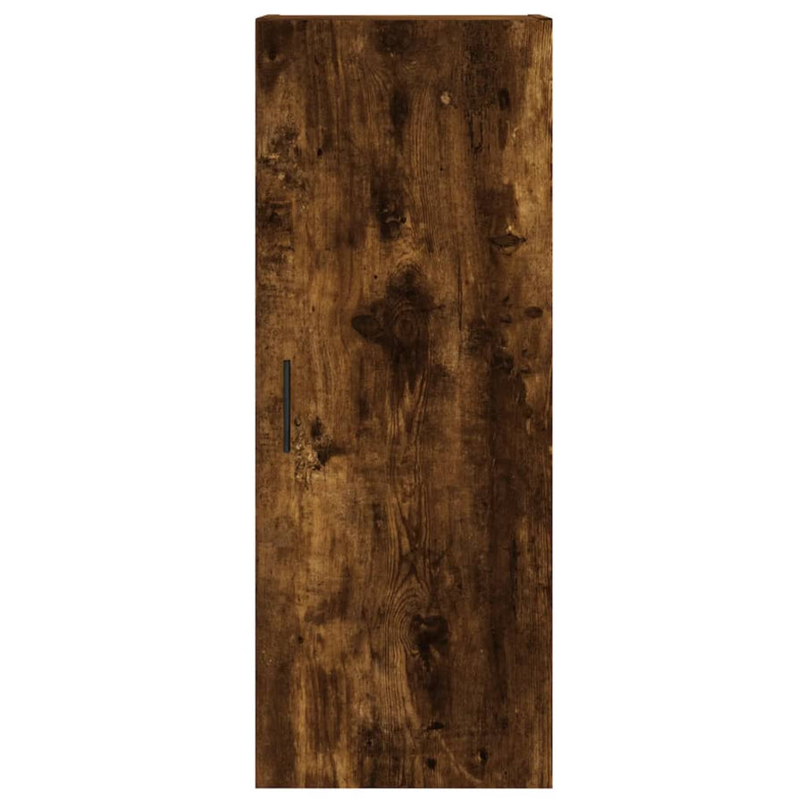 Hoge Kast 34,5X34X180 Cm Bewerkt Hout Gerookt Eikenkleurig
