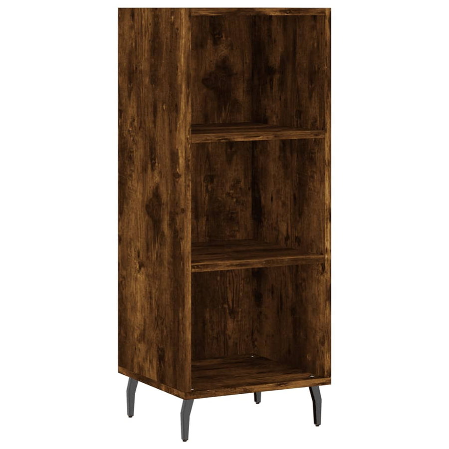 Hoge Kast 34,5X34X180 Cm Bewerkt Hout Gerookt Eikenkleurig