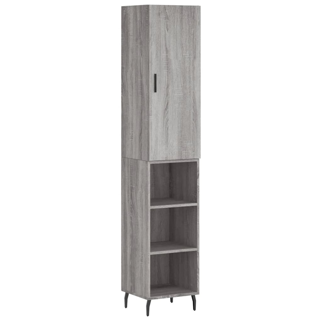 Hoge Kast 34,5X34X180 Cm Bewerkt Hout Grijs Sonoma Eikenkleurig