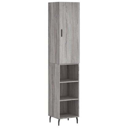 Hoge Kast 34,5X34X180 Cm Bewerkt Hout Grijs Sonoma Eikenkleurig