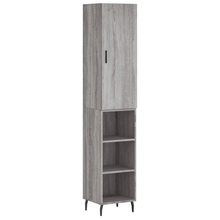Hoge Kast 34,5X34X180 Cm Bewerkt Hout Grijs Sonoma Eikenkleurig