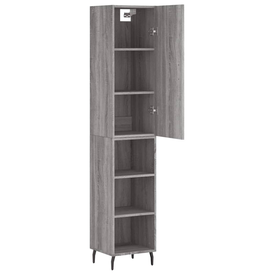 Hoge Kast 34,5X34X180 Cm Bewerkt Hout Grijs Sonoma Eikenkleurig