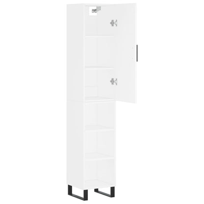 Hoge Kast 34,5X34X180 Cm Bewerkt Hout Wit