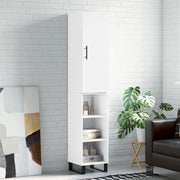 Hoge kast 34,5x34x180 cm bewerkt hout wit