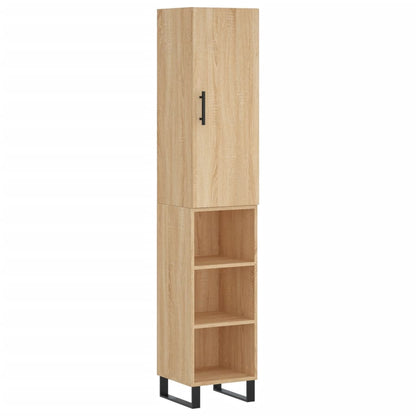 Hoge kast 34,5x34x180 cm bewerkt hout sonoma eikenkleurig