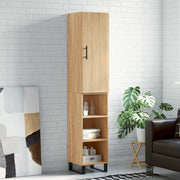 Hoge kast 34,5x34x180 cm bewerkt hout sonoma eiken