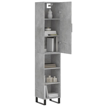 Hoge Kast 34,5X34X180 Cm Bewerkt Hout Betongrijs
