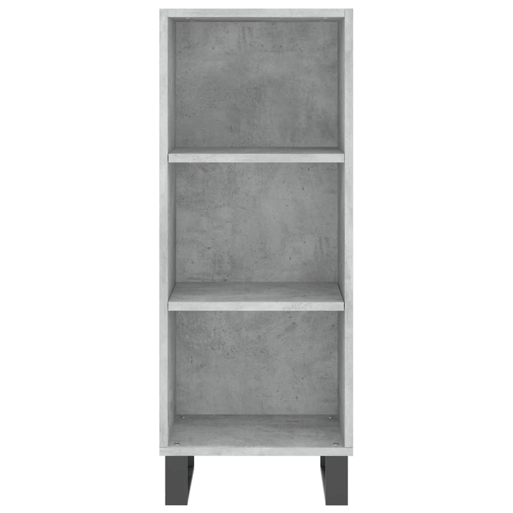 Hoge Kast 34,5X34X180 Cm Bewerkt Hout Betongrijs