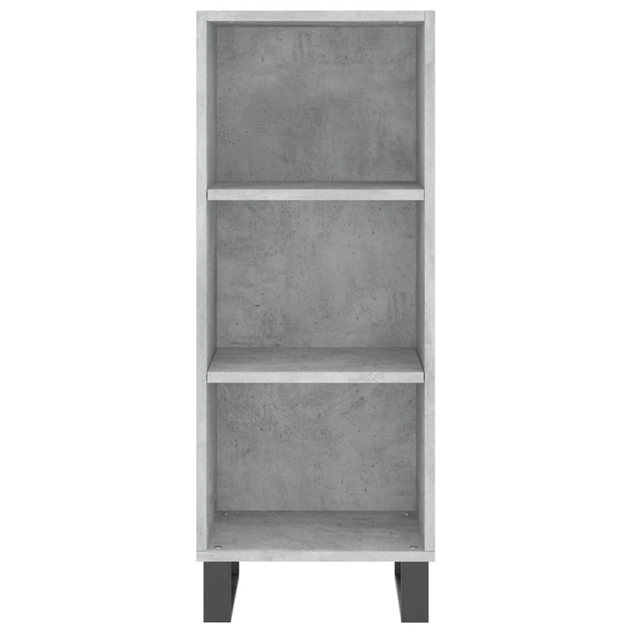 Hoge Kast 34,5X34X180 Cm Bewerkt Hout Betongrijs