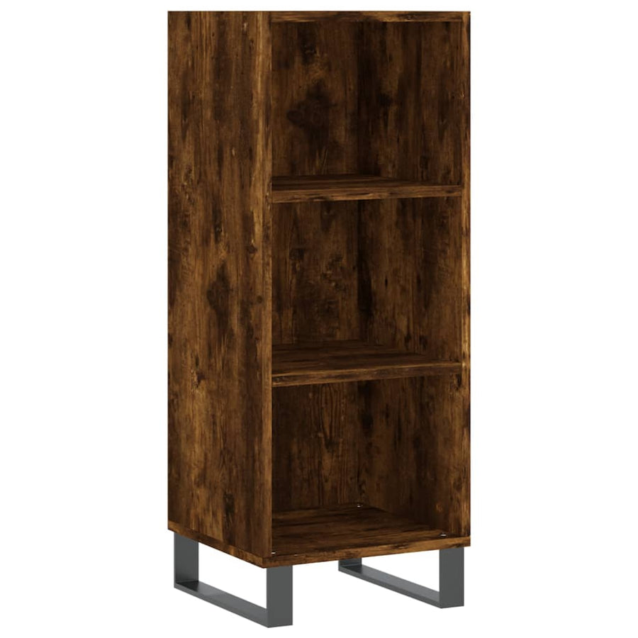 Hoge Kast 34,5X34X180 Cm Bewerkt Hout Gerookt Eikenkleurig