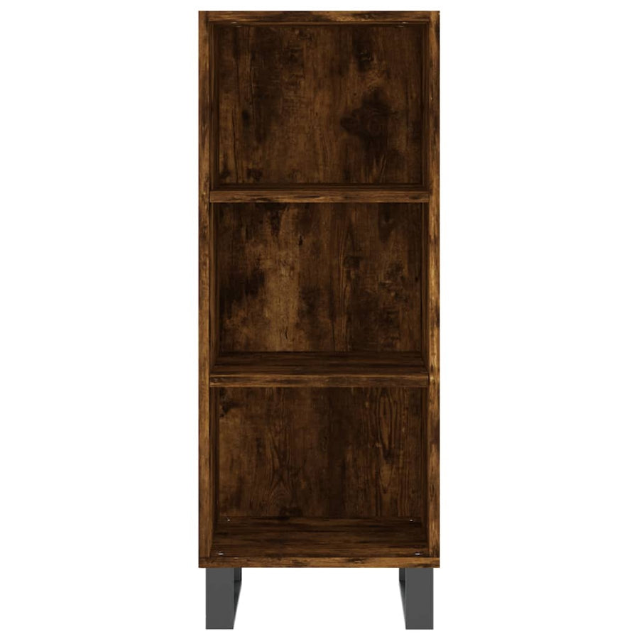 Hoge Kast 34,5X34X180 Cm Bewerkt Hout Gerookt Eikenkleurig