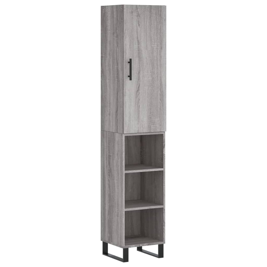 Hoge kast 34,5x34x180 cm bewerkt hout grijs sonoma eikenkleurig