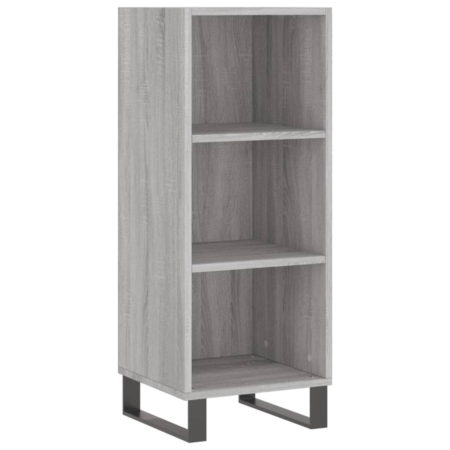 Hoge kast 34,5x34x180 cm bewerkt hout grijs sonoma eikenkleurig
