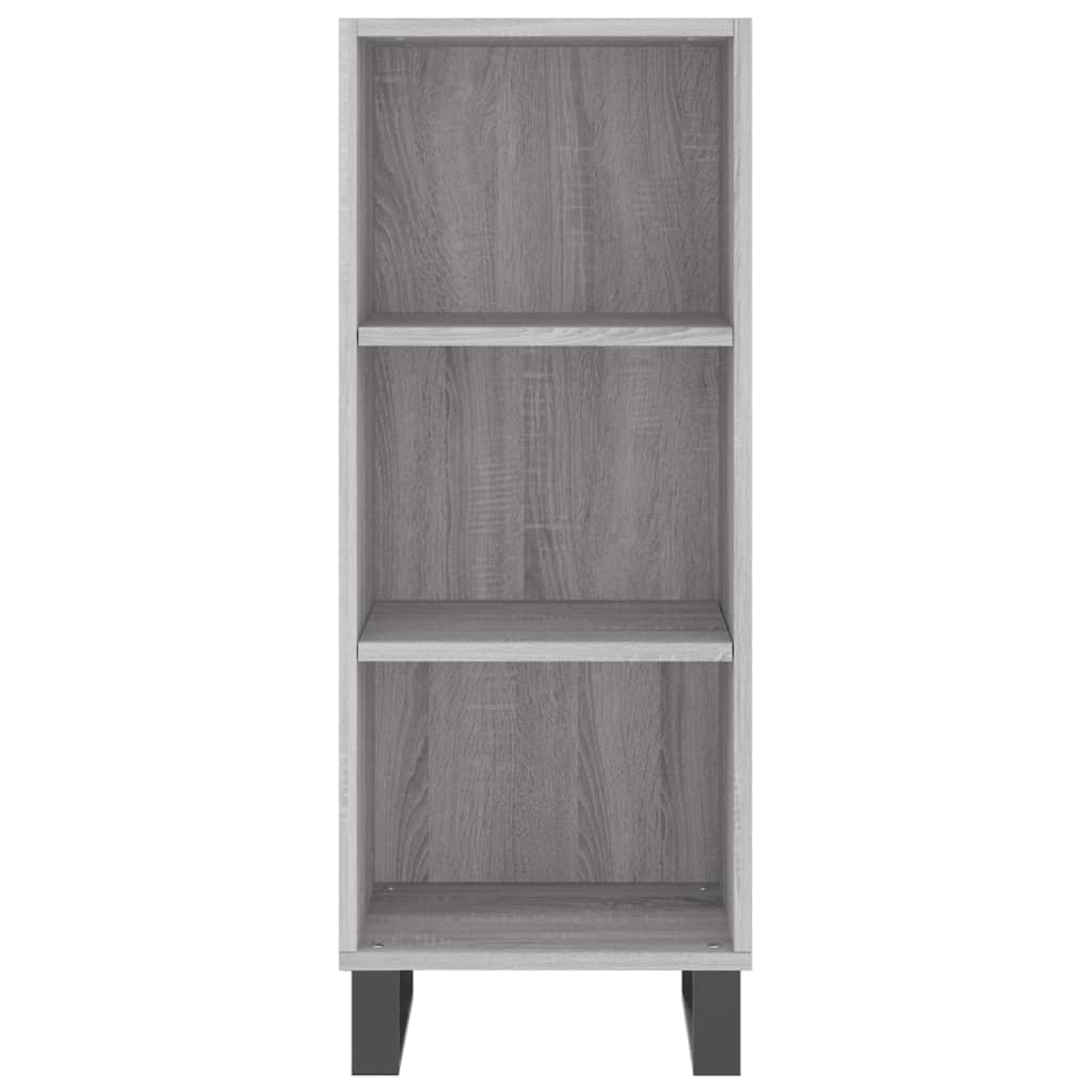 Hoge kast 34,5x34x180 cm bewerkt hout grijs sonoma eikenkleurig