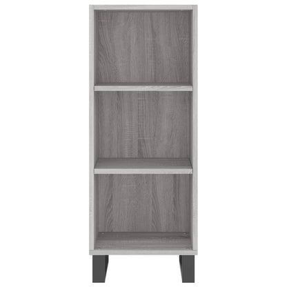 Hoge kast 34,5x34x180 cm bewerkt hout grijs sonoma eikenkleurig