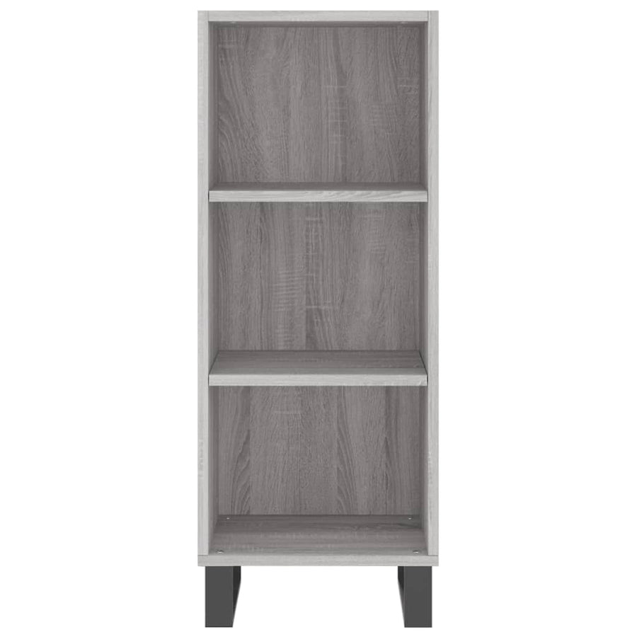 Hoge kast 34,5x34x180 cm bewerkt hout grijs sonoma eikenkleurig