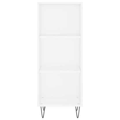 Hoge kast 34,5x34x180 cm bewerkt hout wit