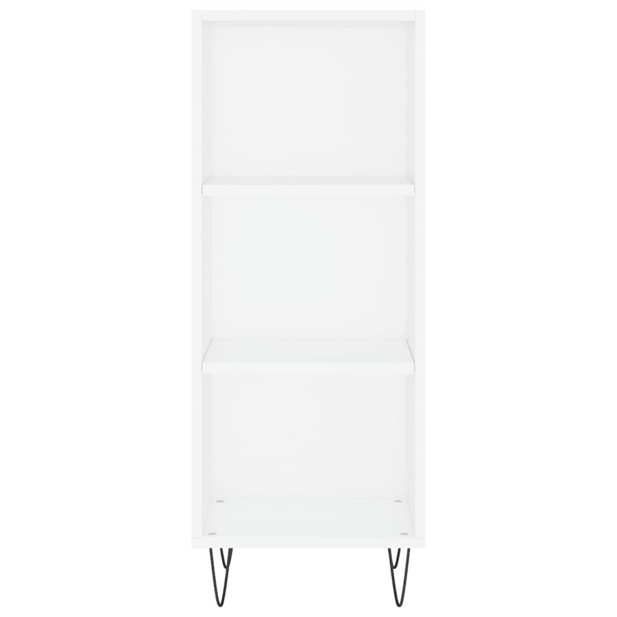 Hoge kast 34,5x34x180 cm bewerkt hout wit