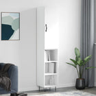 Tall cabinet 34.5x34x180 cm distressed wood white